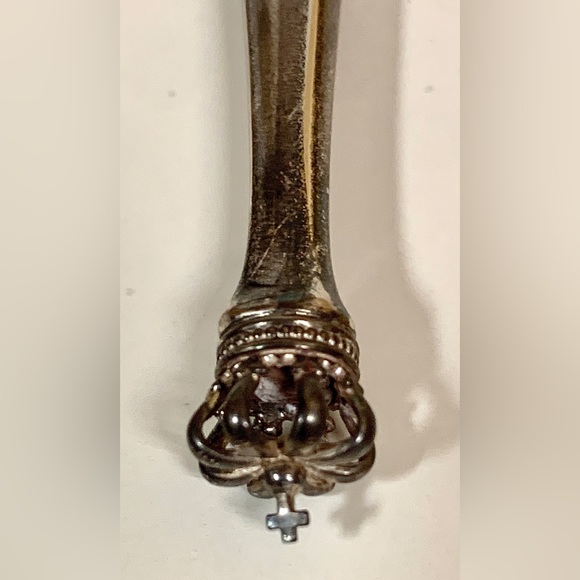 Antique Solid Sterling Denmark Silver Royal Crown Letter Opener - Picture 7 of 8